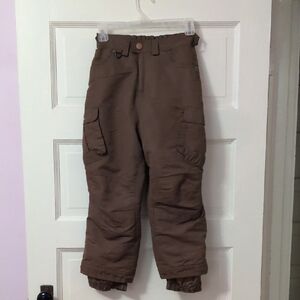 Kids' Stylish Brown Cargo Ski Pants